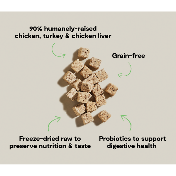 Open Farm Freeze-Dried Raw Kitty Cubes Chicken & Turkey Cat Treats ...