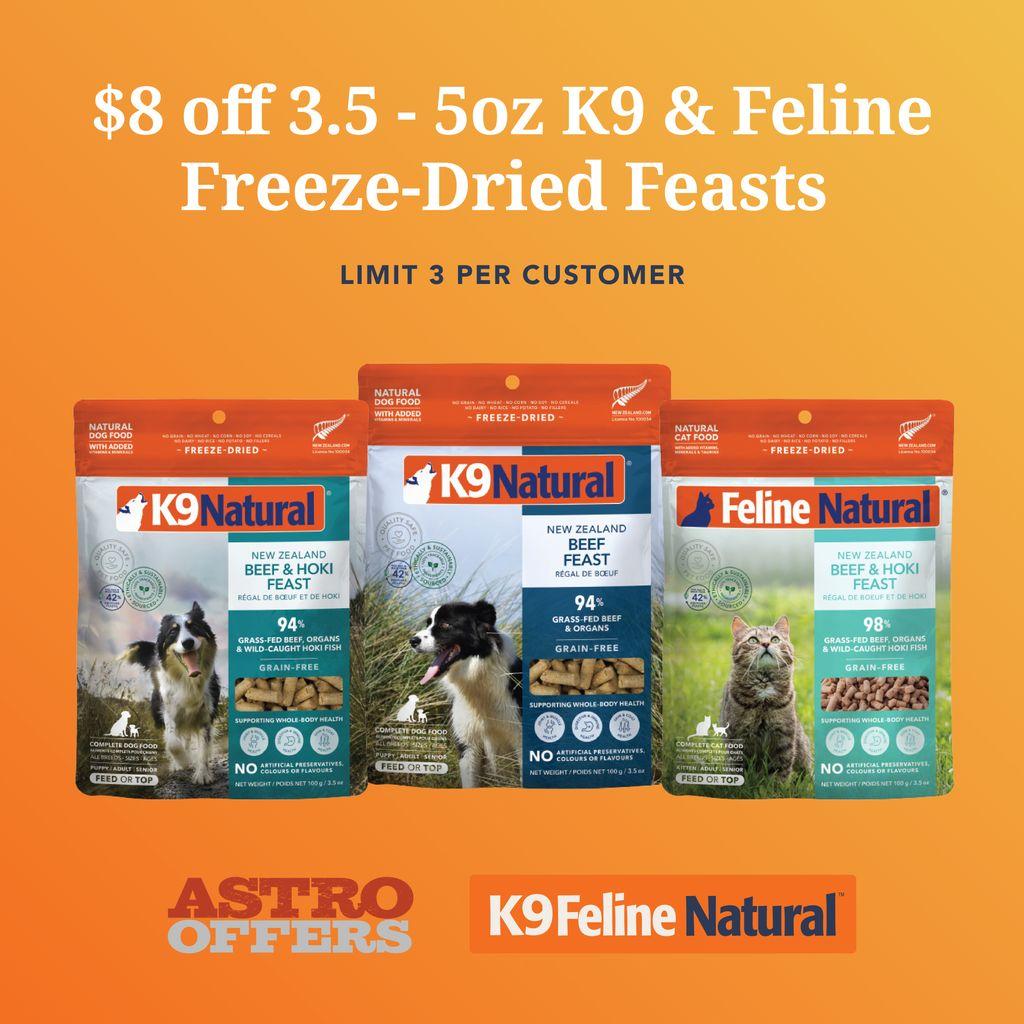 K9/Feline Natural Freeze-Dried Feast Sale