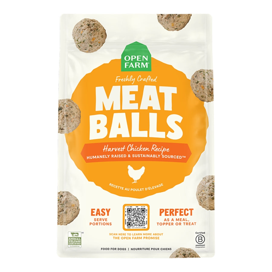 Open Farm Gently Cooked Harvest Chicken Freshly Crafted Meatballs Frozen Dog Food