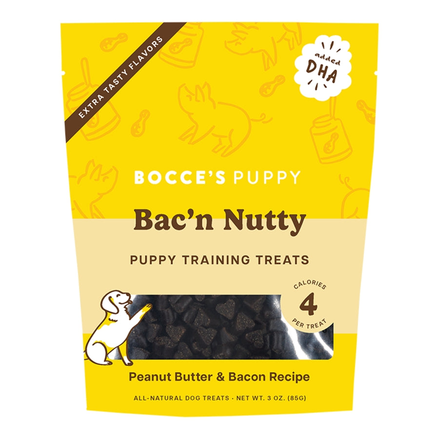 Bocce&#39;s Bakery Bac&#39;n Nutty Peanut Butter and Bacon Training Dog Treats