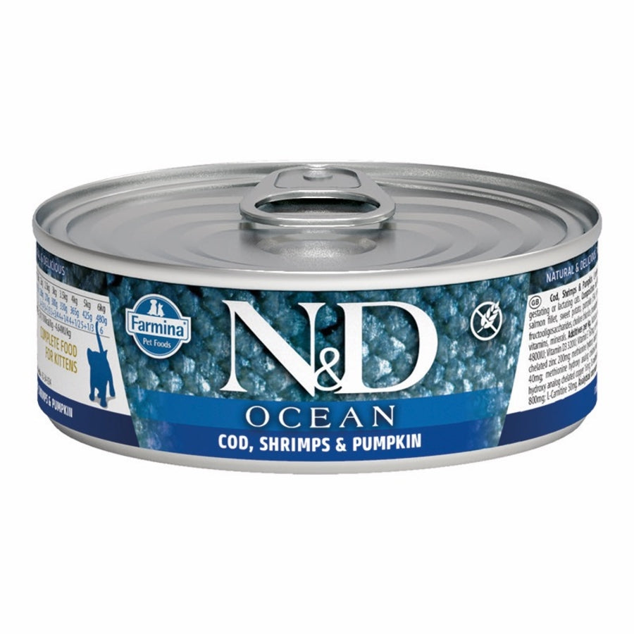 Farmina N&D Ocean Grain Free Kitten Cod, Shrimp & Pumpkin Canned Cat Food