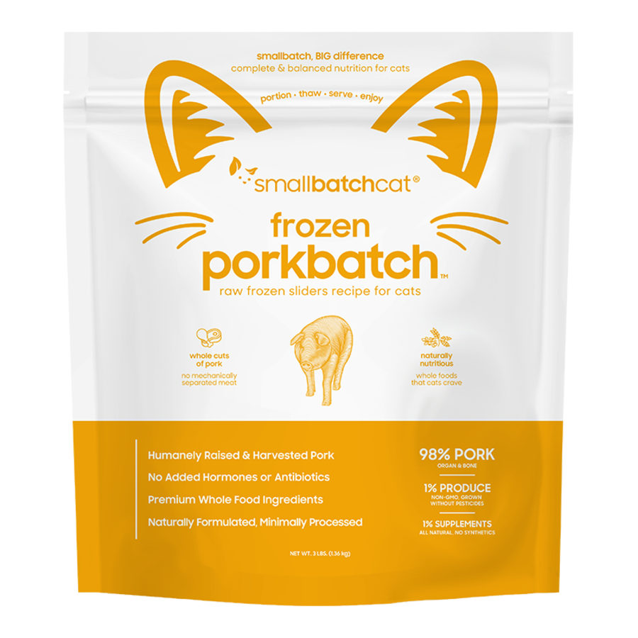 Small Batch Pork Sliders Frozen Raw Cat Food