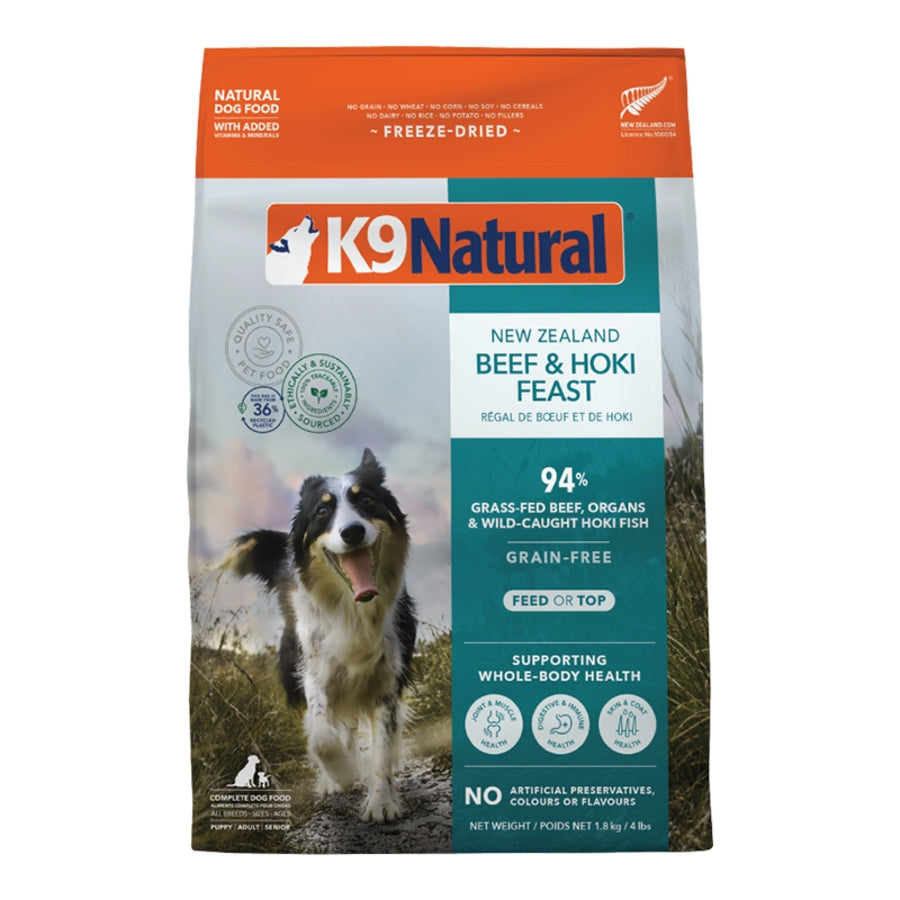 K9 Natural Freeze-Dried Hoki &amp; Beef Feast Topper or Dog Food