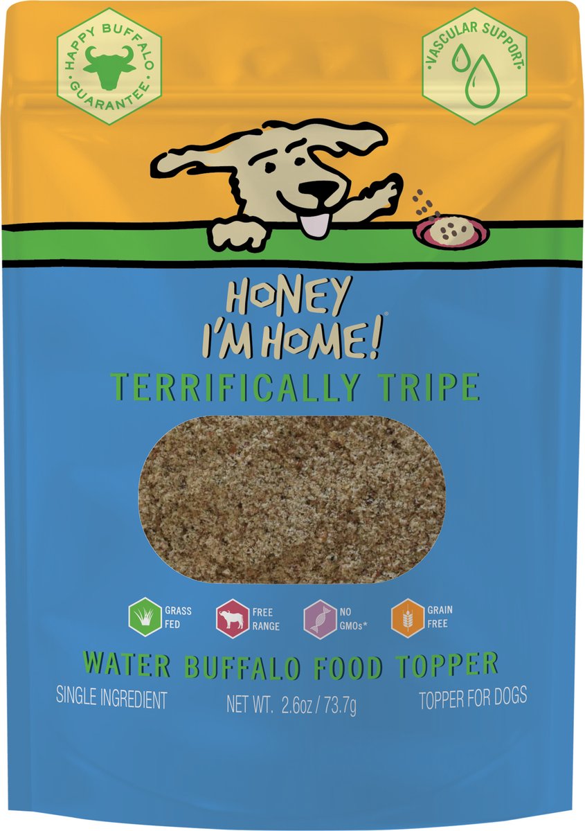 Honey I&#39;m Home Terrifically Tripe Water Buffalo Dog Food Topper