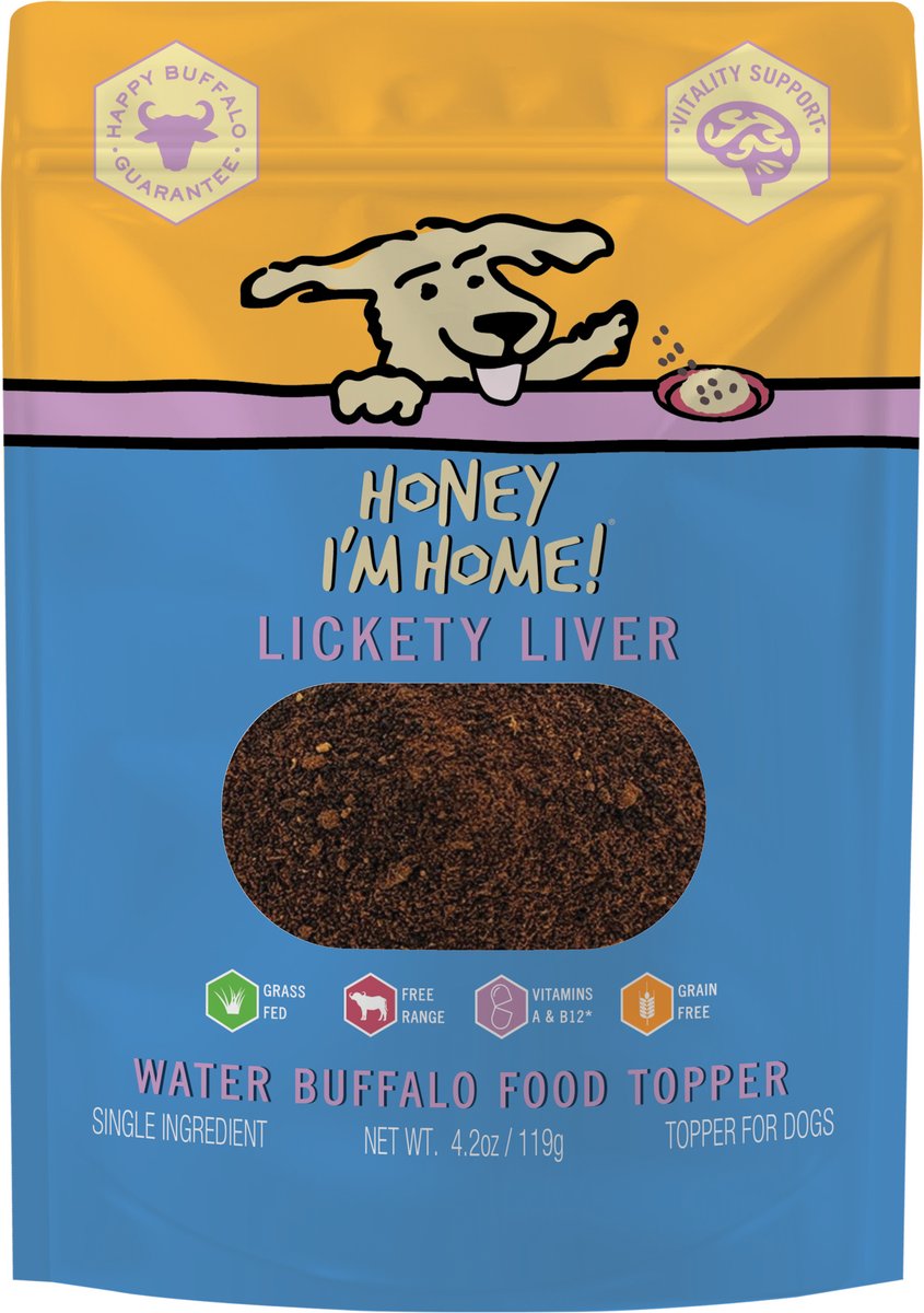 Honey I&#39;m Home Lickety Liver Water Buffalo Dog Food Topper