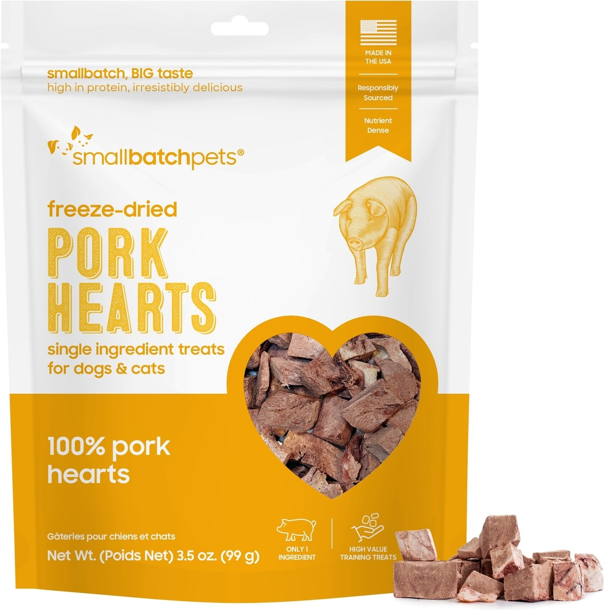 Small Batch Freeze-Dried Pork Hearts Dog & Cat Treats