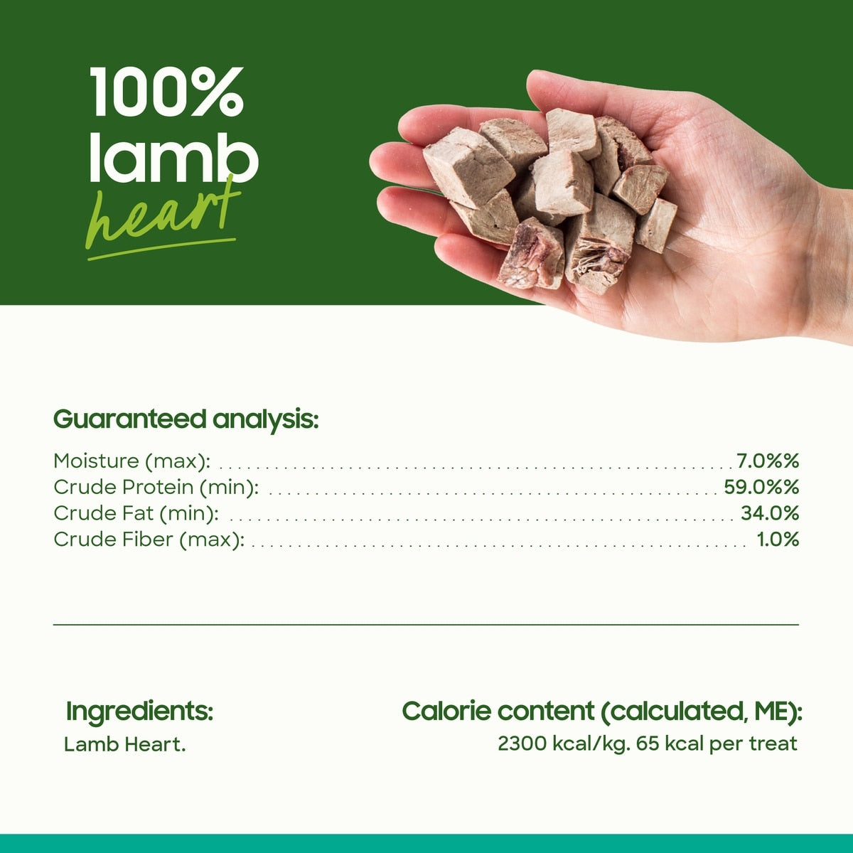 Small Batch Freeze-Dried Lamb Hearts Dog & Cat Treats