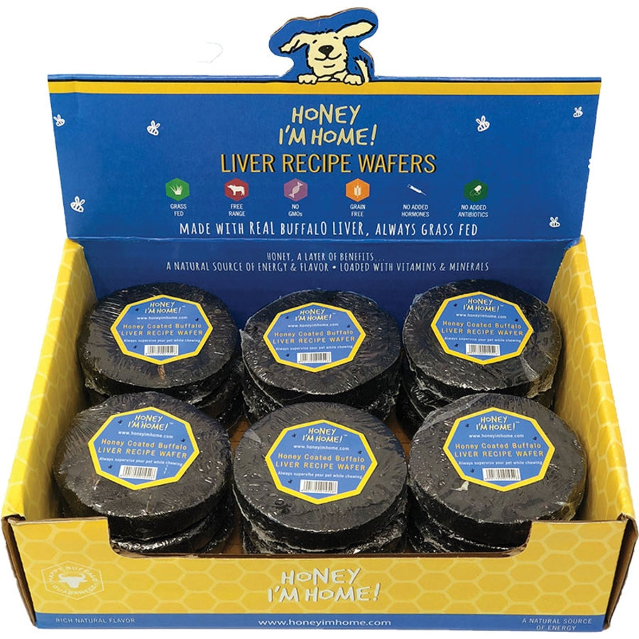 Honey I&#39;m Home! Water Buffalo Liver Recipe Wafers Dog Treats