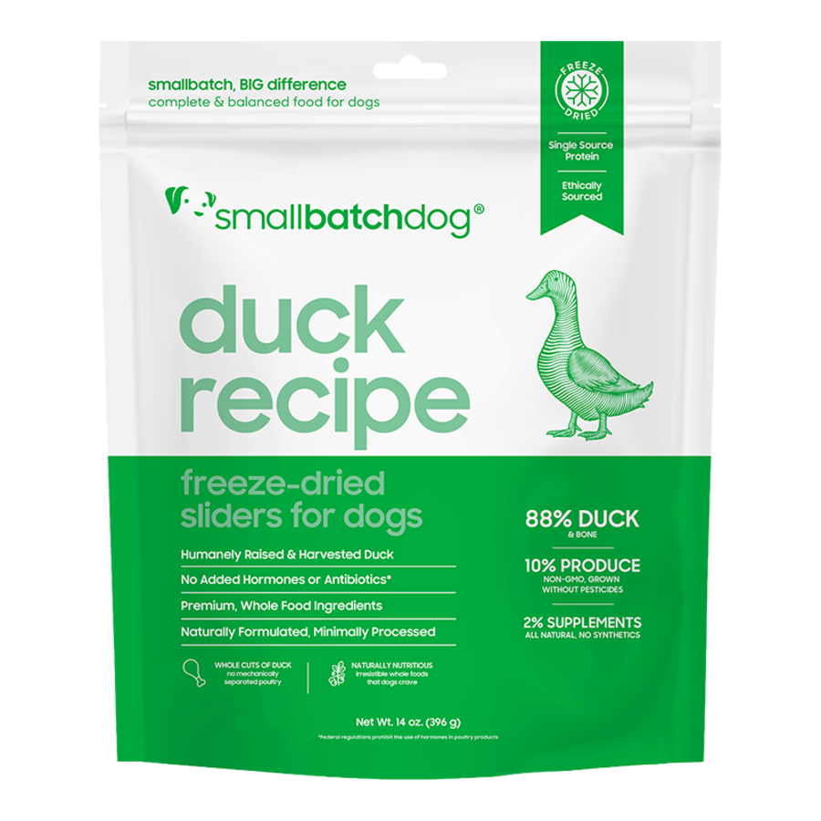 Small Batch Freeze-Dried Raw Duck Sliders Dog Food