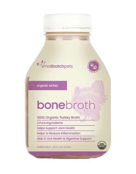 Small Batch Grain Free Frozen Turkey Bone Broth for Dogs &amp; Cats