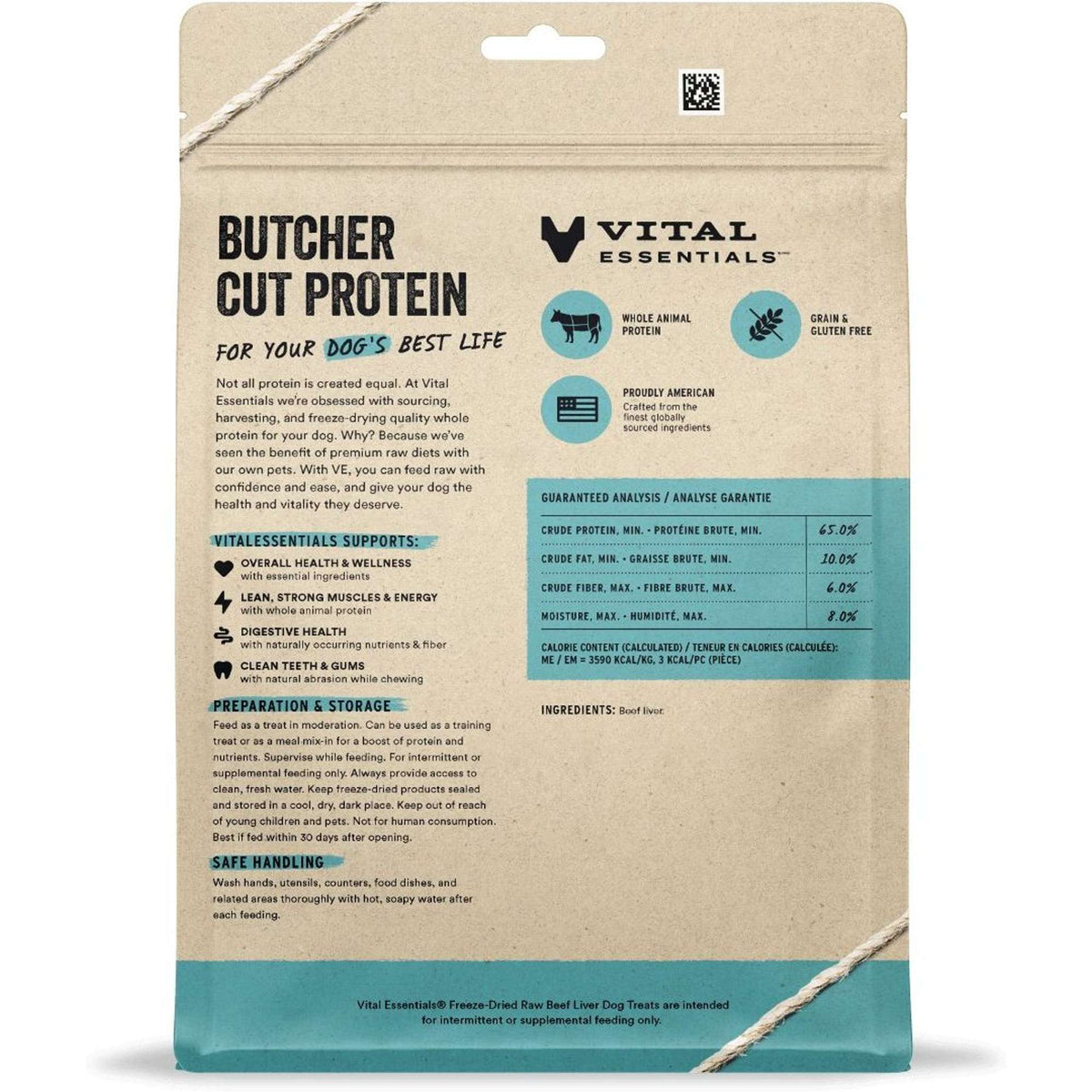Vital Essentials Freeze-Dried Raw Beef Liver Dog Treats