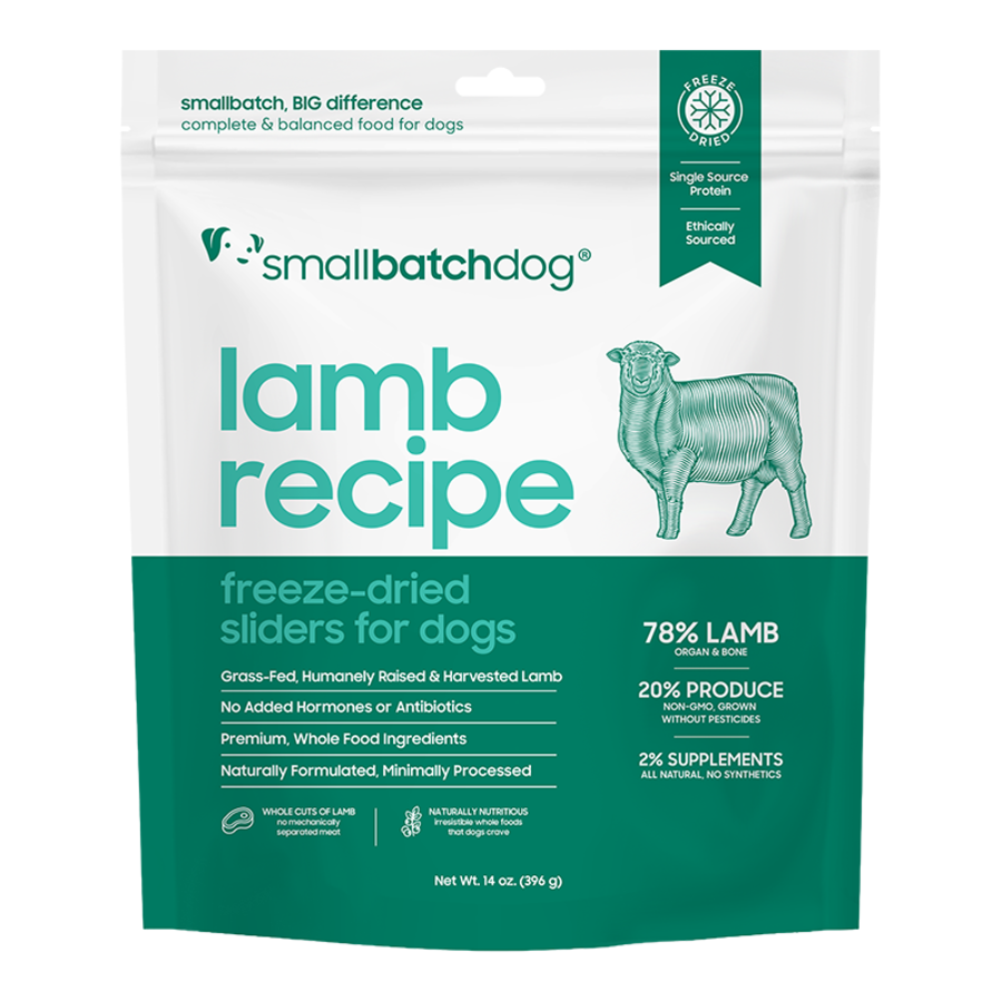 Small Batch Freeze-Dried Raw Lamb Sliders Dog Food