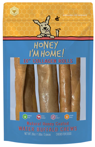 Honey I&#39;m Home! Water Buffalo Collagen Roll Dog Chews