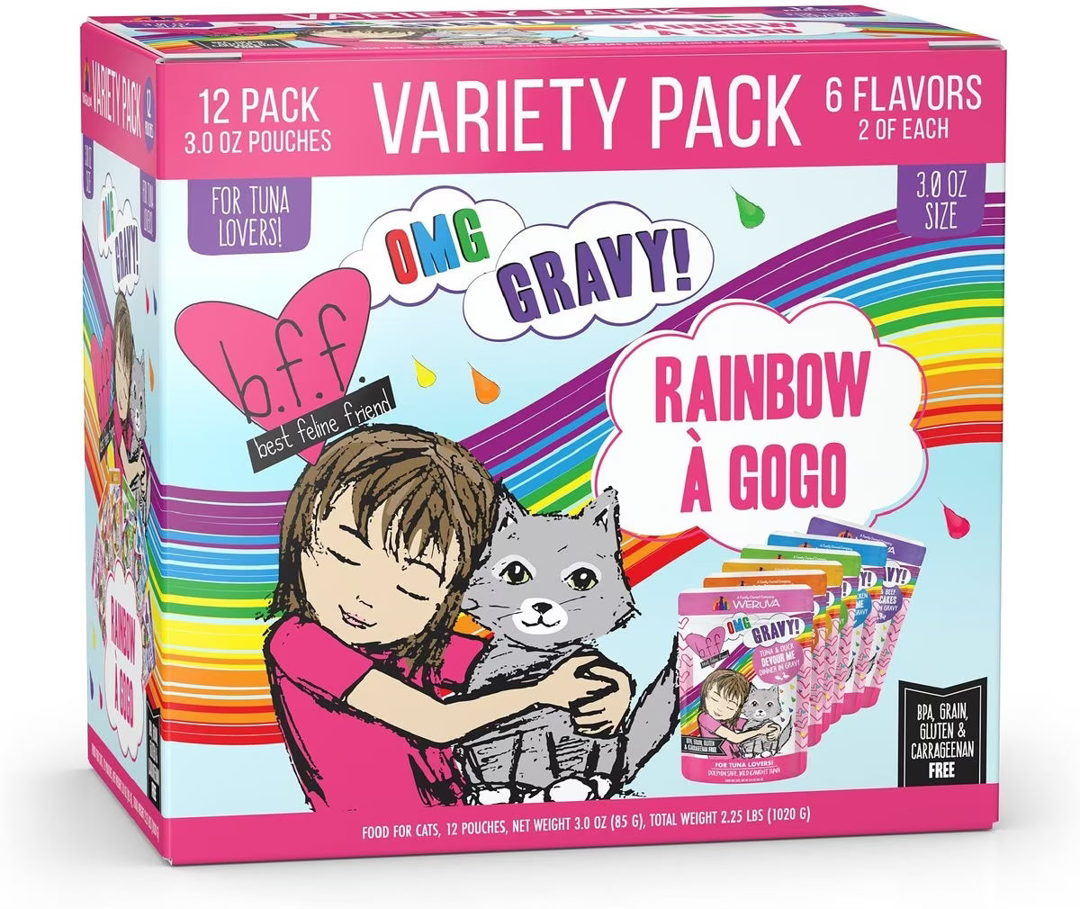 BFF OMG Gravy! Rainbow Á Gogo Variety Pack Cat Food Pouch
