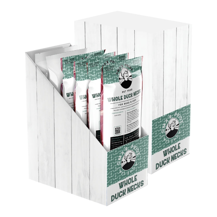 Oma&#39;s Pride Frozen Raw Whole Duck Necks for Dog &amp; Cat Chews