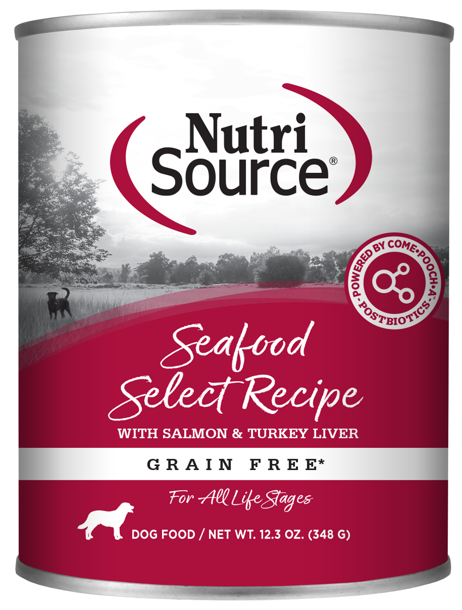 NutriSource Grain Free Seafood Select Salmon &amp; Turkey Liver Canned Dog Food