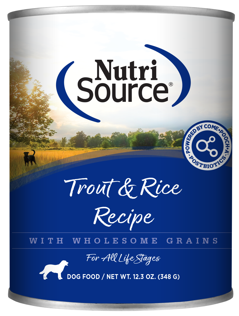 NutriSource Trout &amp; Rice with Wholesome Grains Canned Dog Food