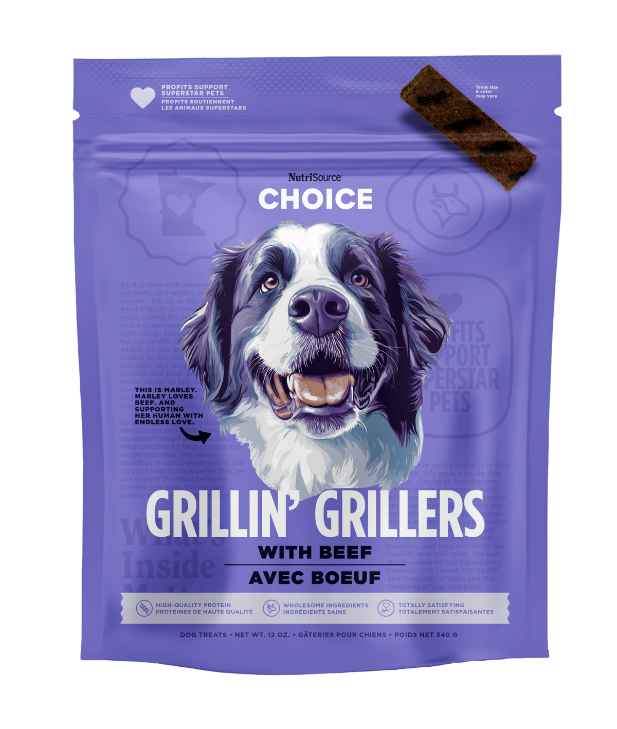 NutriSource Grillin&#39; Grillers with Beef Dog Treats