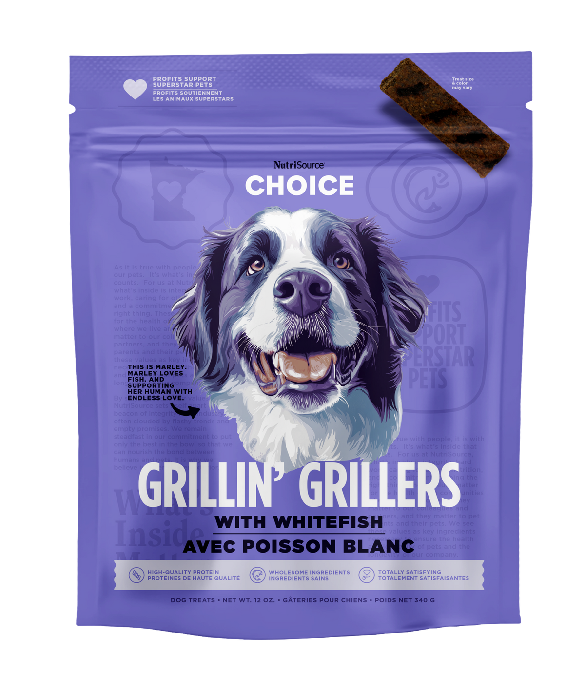 NutriSource Grillin&#39; Grillers with Whitefish Dog Treats