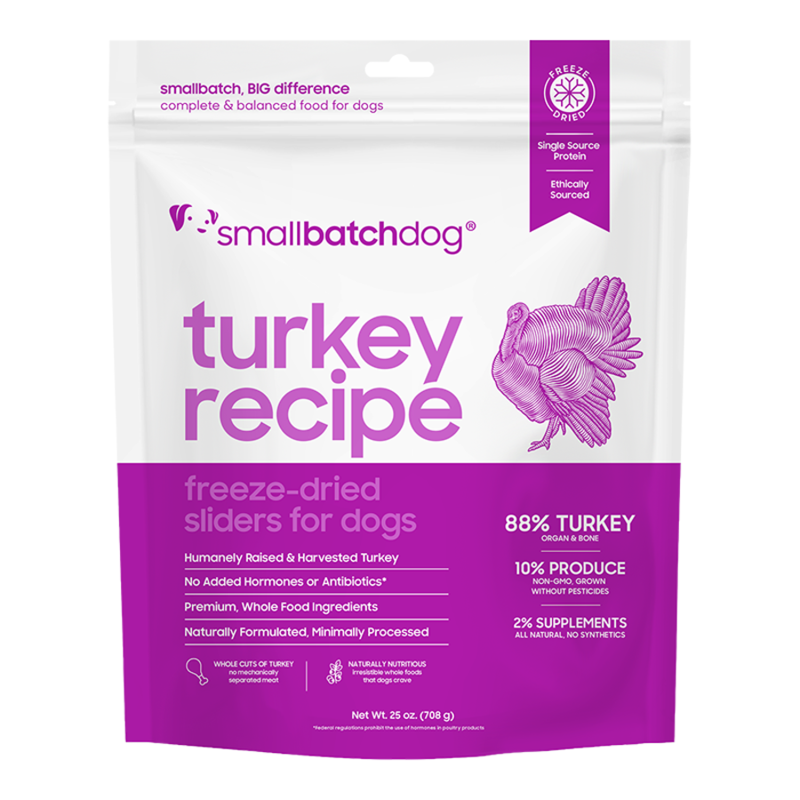 Small Batch Freeze-Dried Raw Turkey Sliders Dog Food