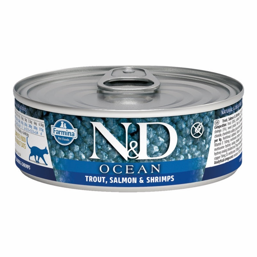 Farmina N&D Ocean Grain Free Trout, Salmon & Shrimp Canned Cat Food