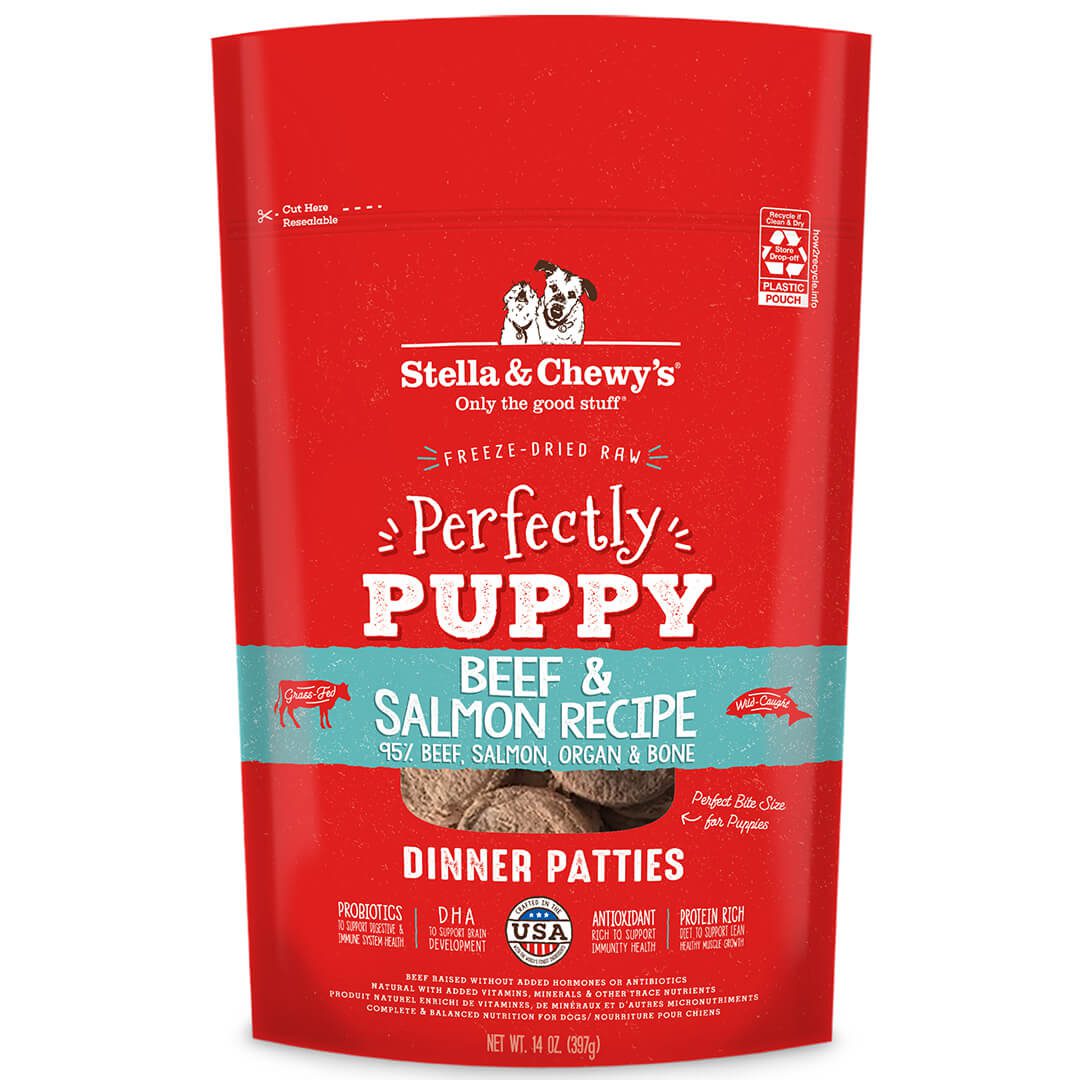 Stella &amp; Chewy&#39;s Freeze-Dried Raw Perfectly Puppy Beef &amp; Salmon Dinner Patties Dog Food
