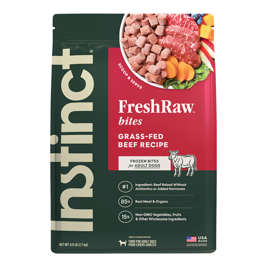 Instinct Frozen Raw Bites Grain-Free Real Beef Recipe Dog Food