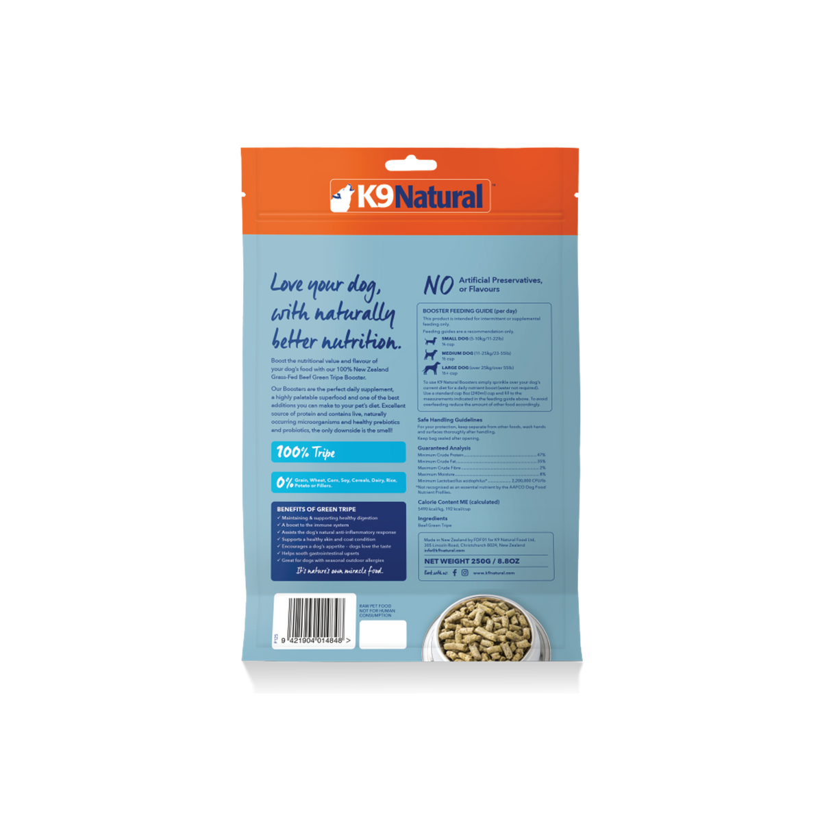 K9 Natural Freeze-Dried Booster Beef Green Tripe Dog Supplement