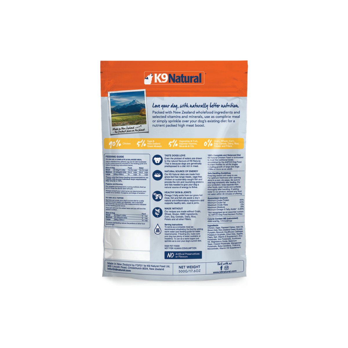 K9 Natural Freeze-Dried Chicken Feast Topper or Dog Food