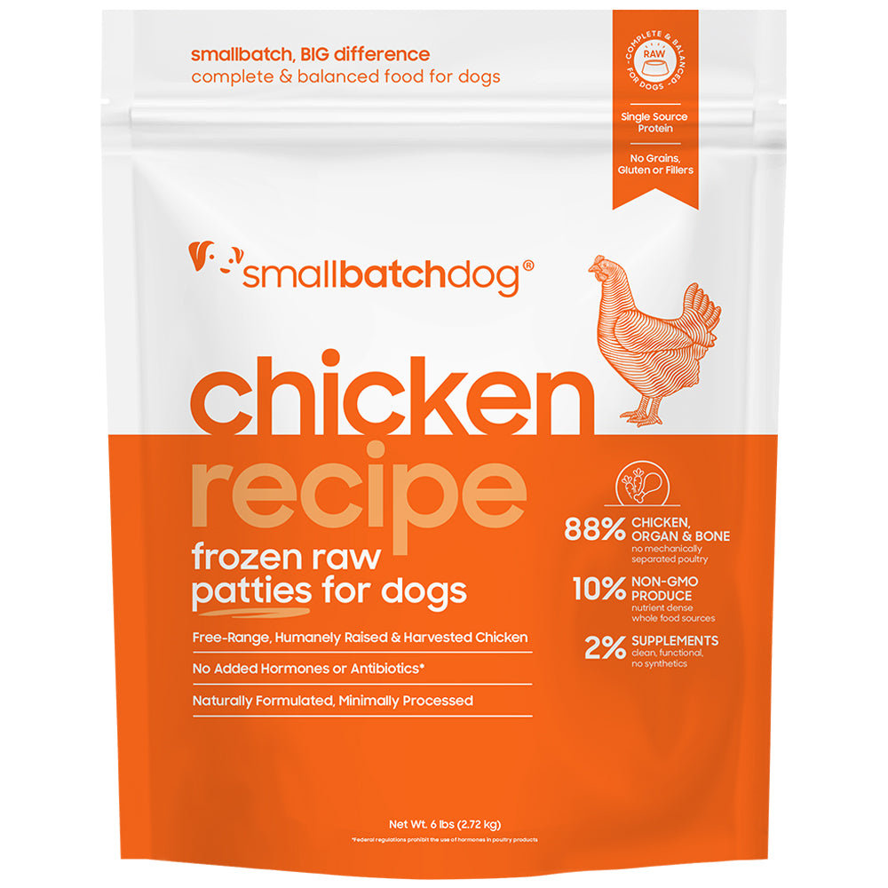 Small Batch Chicken Patties Frozen Raw Dog Food