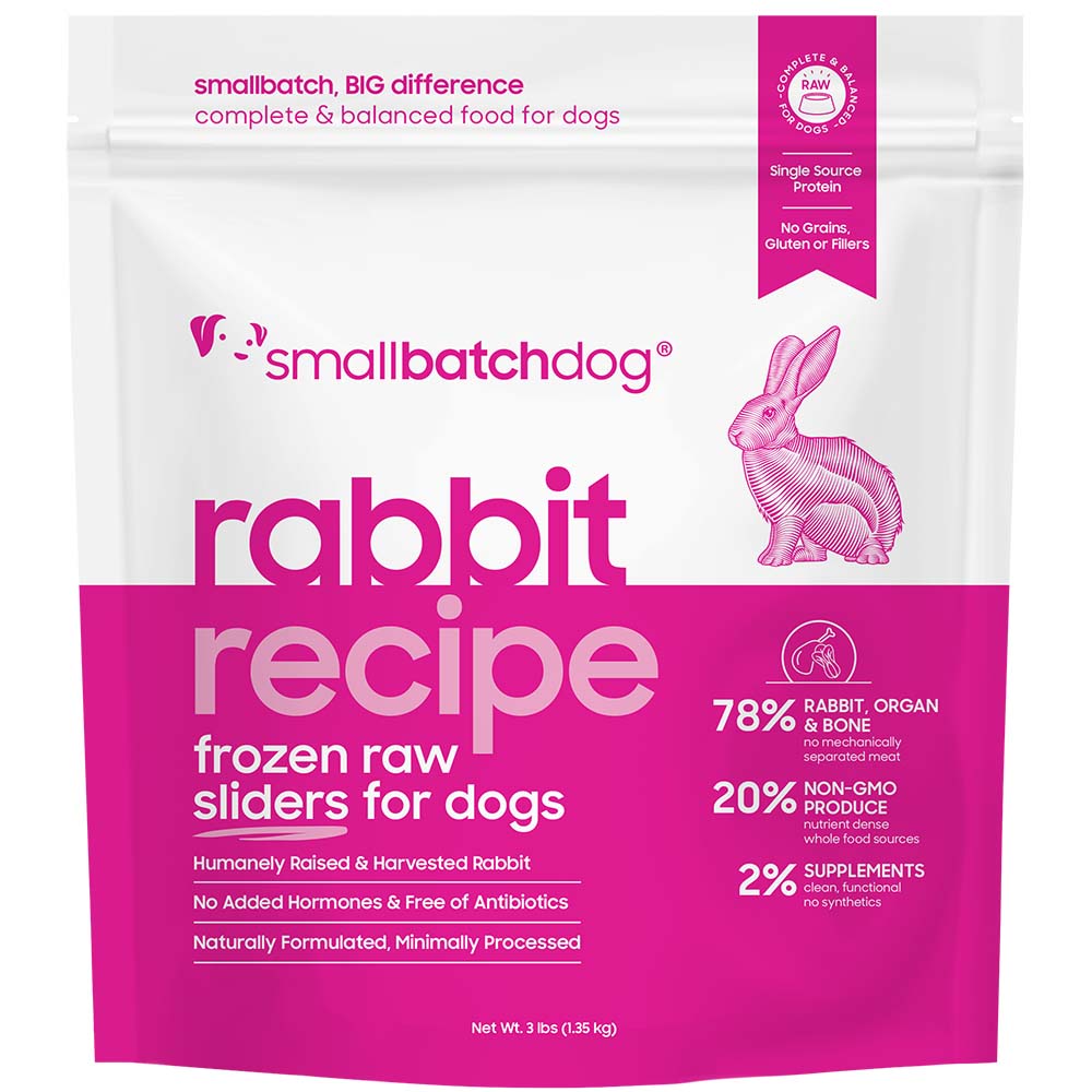 Small Batch Rabbit Sliders Frozen Raw Dog Food