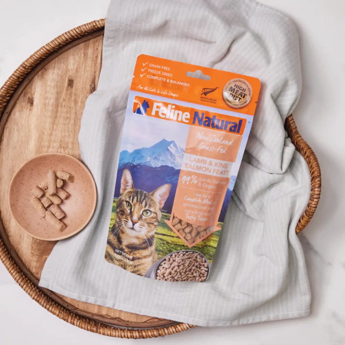 Feline Natural Freeze-Dried Lamb &amp; King Salmon Topper or Cat Food