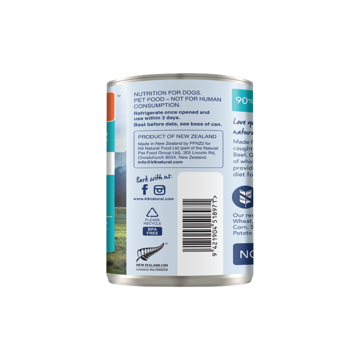 K9 Natural Grain Free Hoki &amp; Beef Feast Canned Dog Food