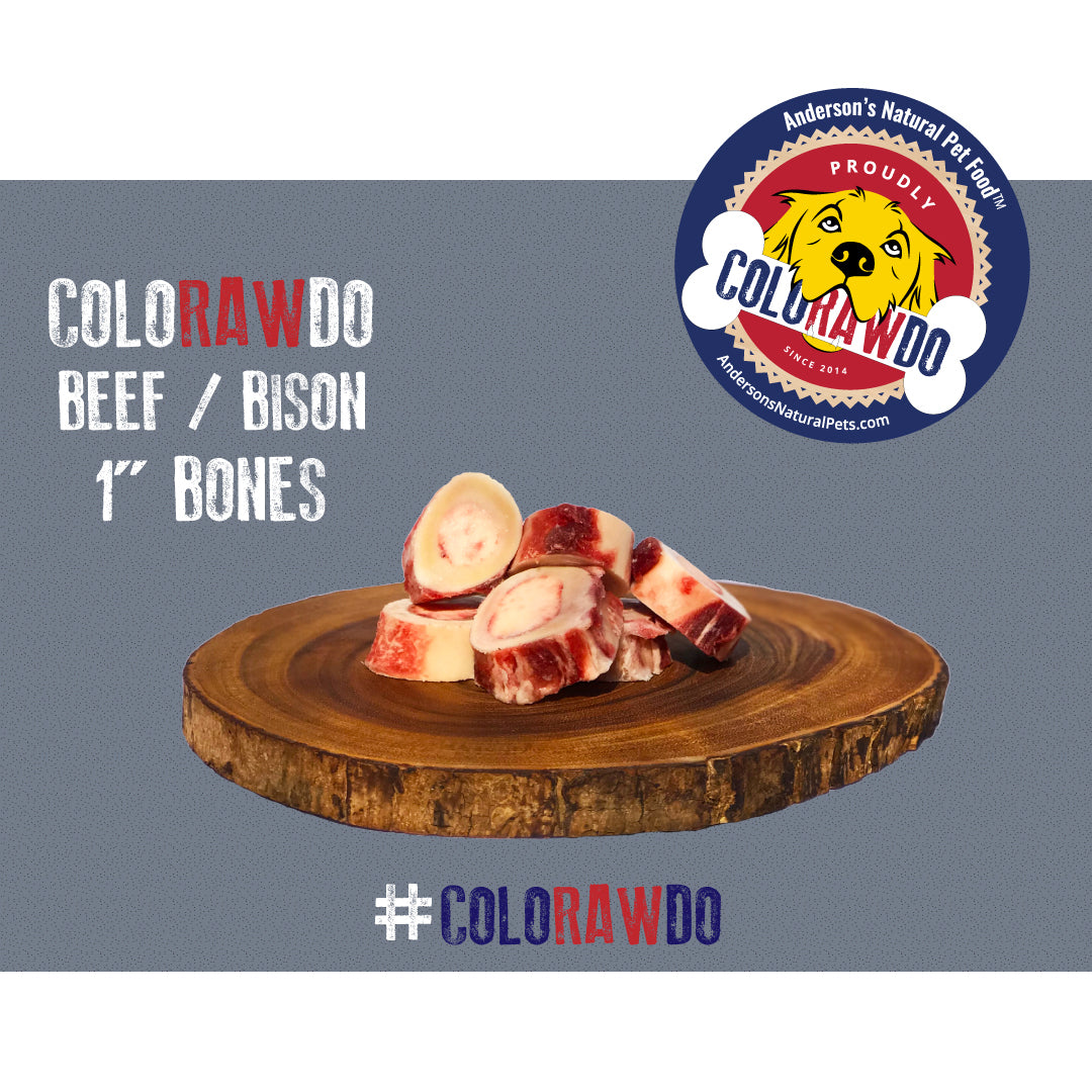 Anderson&#39;s Colorado Pasture-Raised Bison Marrow Bones Frozen Raw Dog Chews