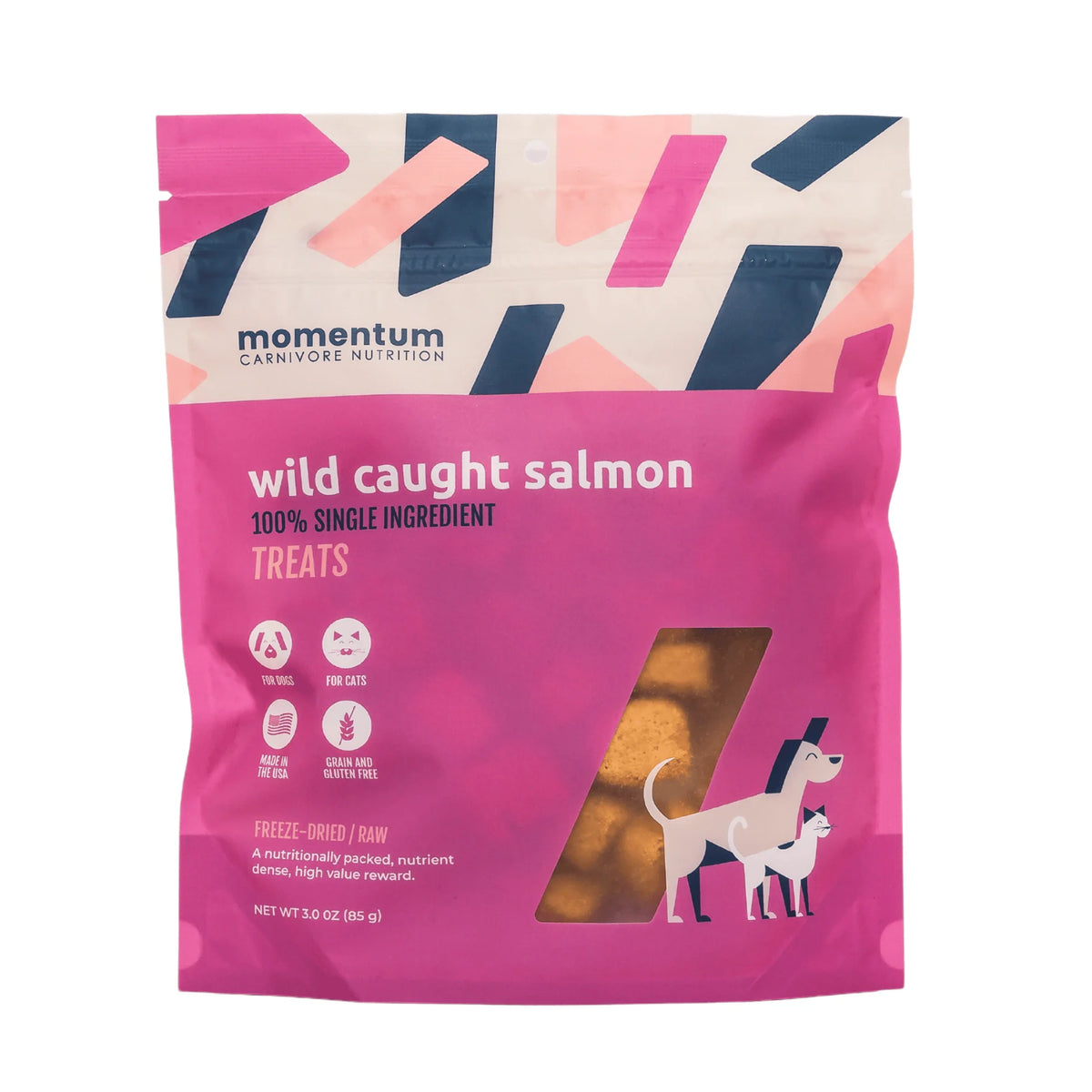 Momentum Carnivore Nutrition Freeze-Dried Raw Wild Caught Salmon Dog Treats