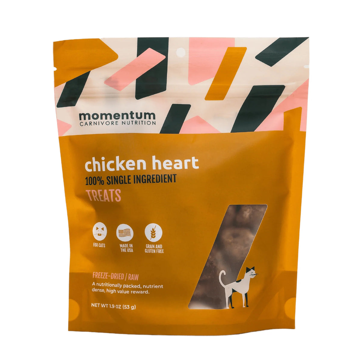 Momentum Carnivore Nutrition Freeze-Dried Raw Chicken Heart Cat Treats
