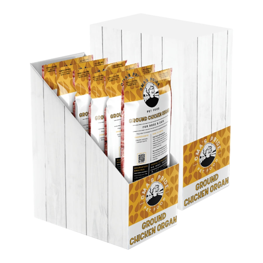 Oma&#39;s Pride Frozen Raw Ground Chicken Organ for Dogs &amp; Cats