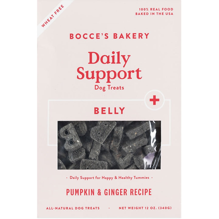 Bocce&#39;s Bakery Daily Support Belly + Pumpkin and Ginger Crunchy Biscuits Dog Treats