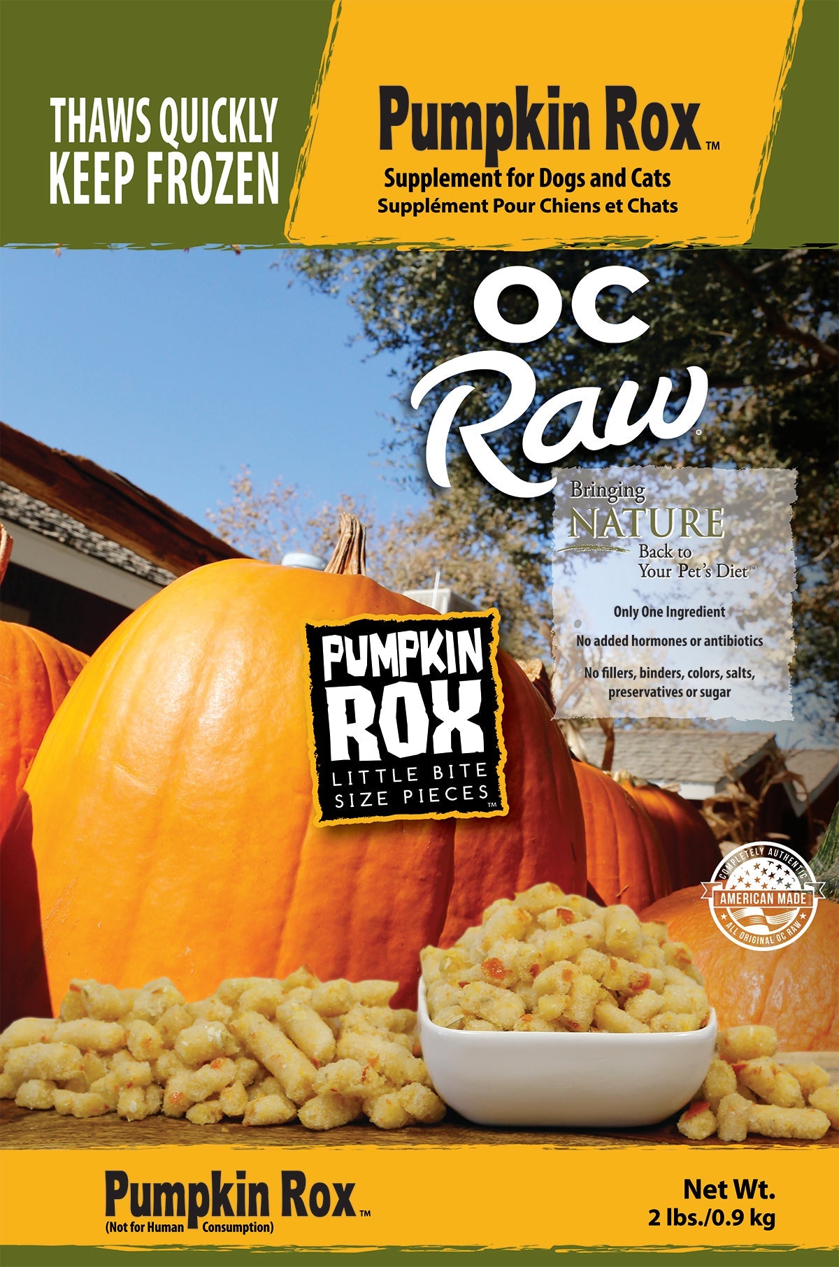 OC Raw Pumpkin Rox Frozen Dog &amp; Cat Supplement