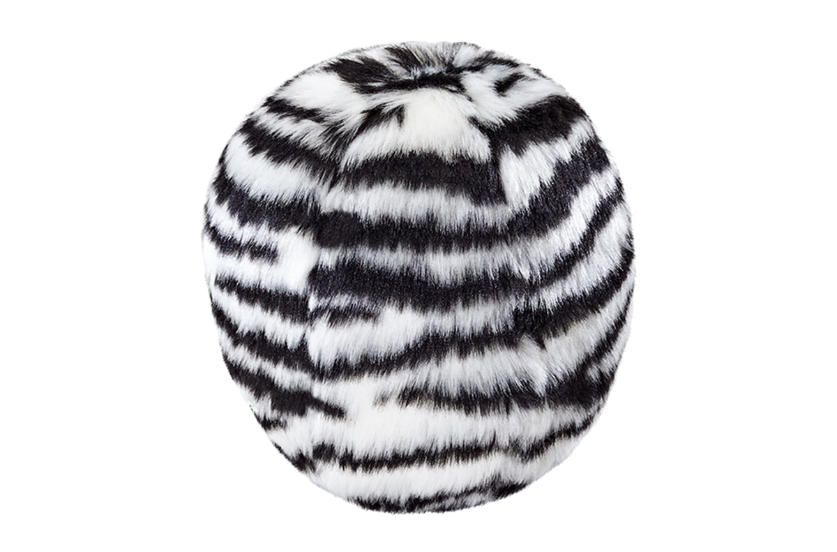 Fluff &amp; Tuff Zebra Ball Dog Toy