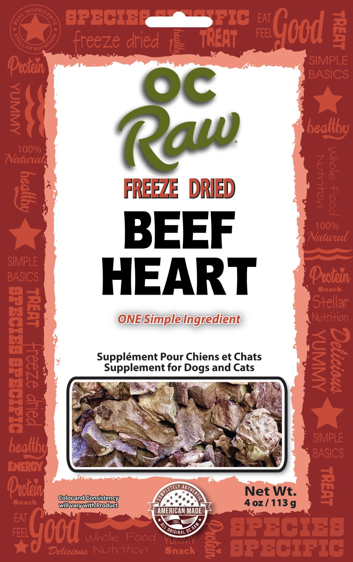 OC Raw Freeze-Dried Beef Hearts Dog &amp; Cat Treats