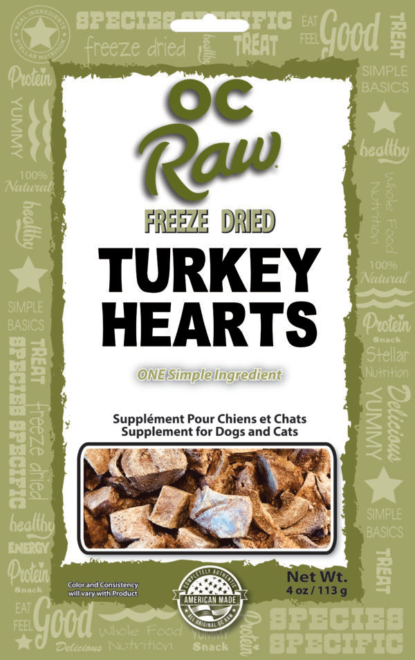 OC Raw Freeze-Dried Turkey Hearts Dog &amp; Cat Treats