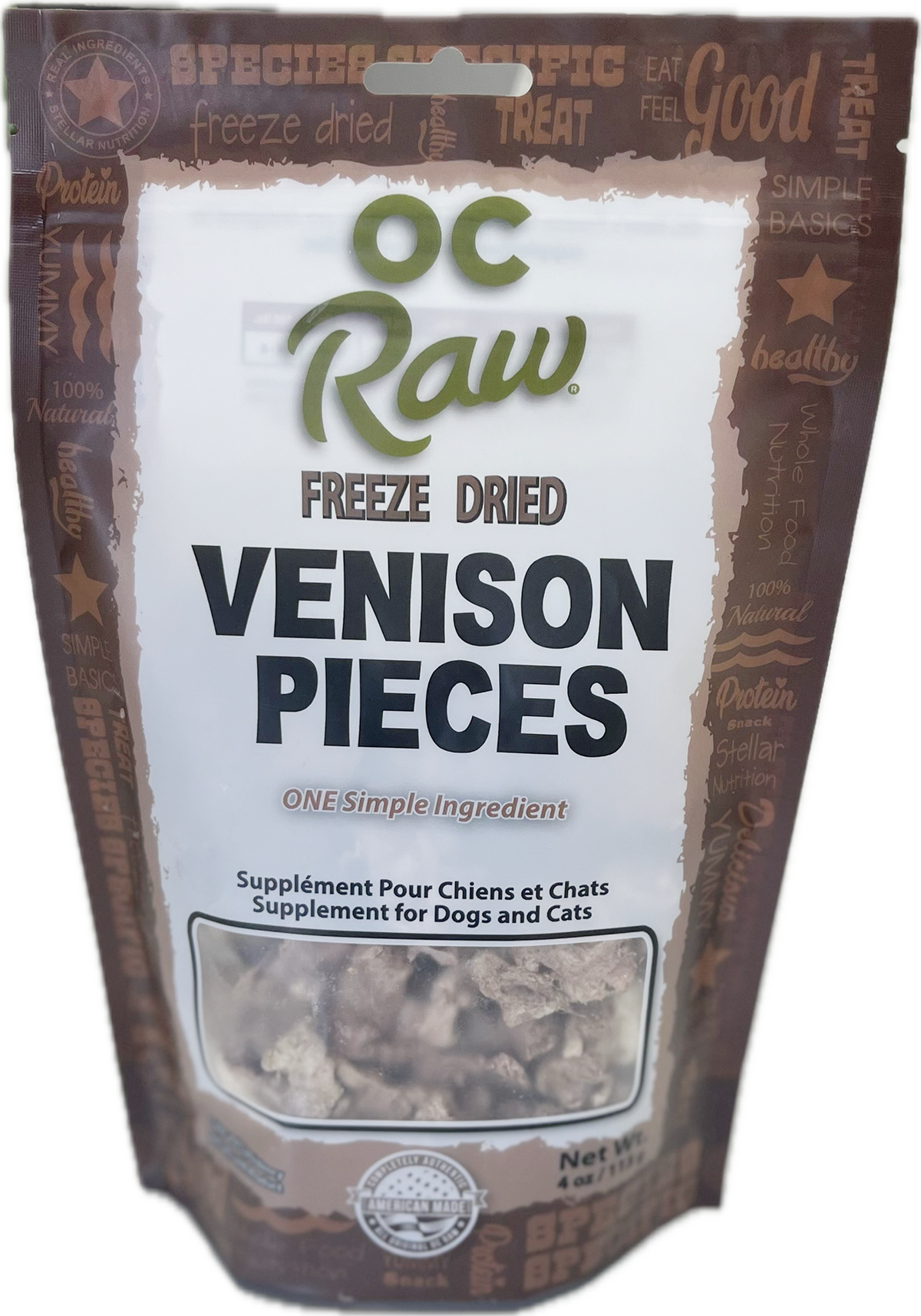 OC Raw Freeze-Dried Venison Pieces Dog &amp; Cat Treats