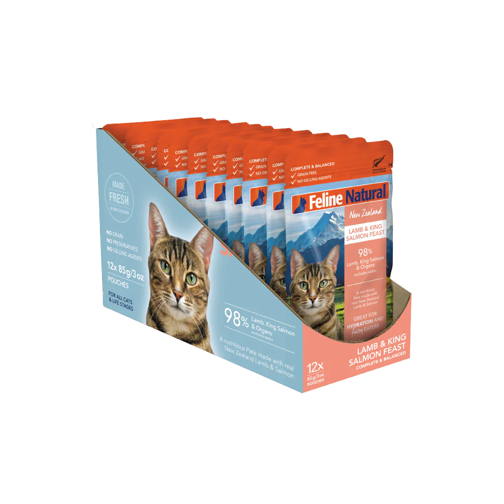 Feline Natural Grain Free Lamb &amp; King Salmon Cat Food Pouch