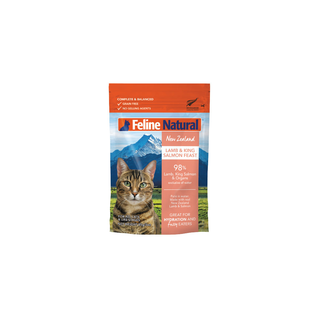 Feline Natural Grain Free Lamb &amp; King Salmon Cat Food Pouch