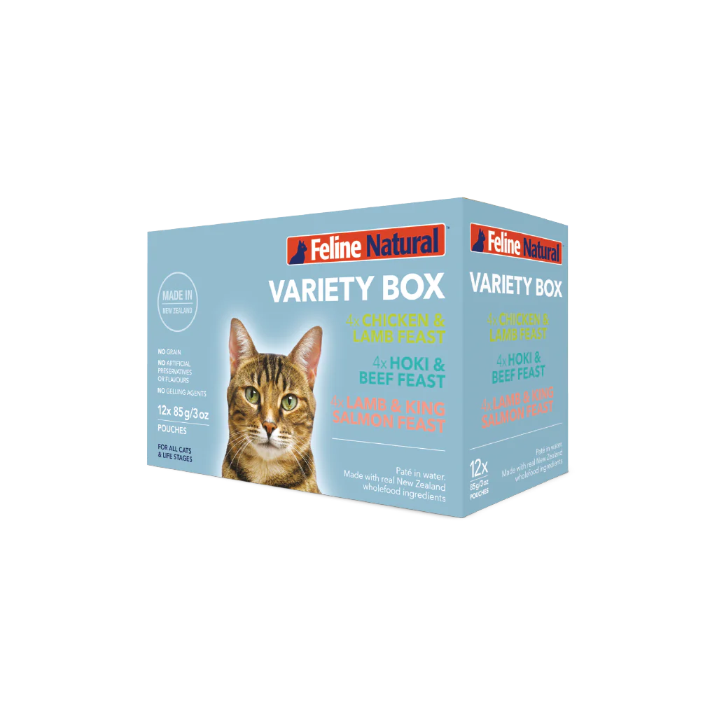 Feline Natural Grain Free Variety Box Cat Food Pouch