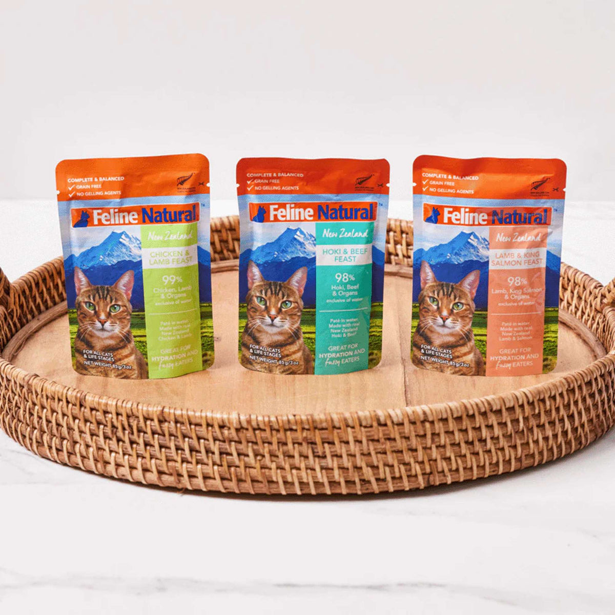 Feline Natural Grain Free Variety Box Cat Food Pouch