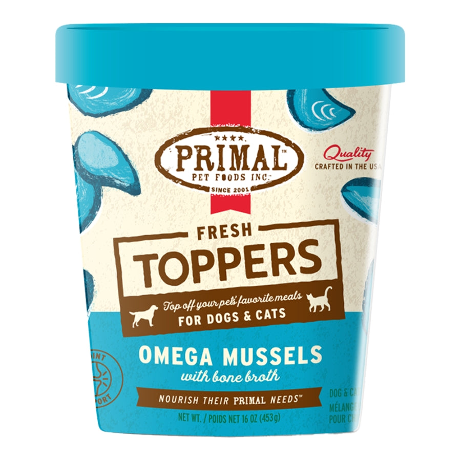 Primal Frozen Fresh Toppers Omega Mussels for Dogs &amp; Cats