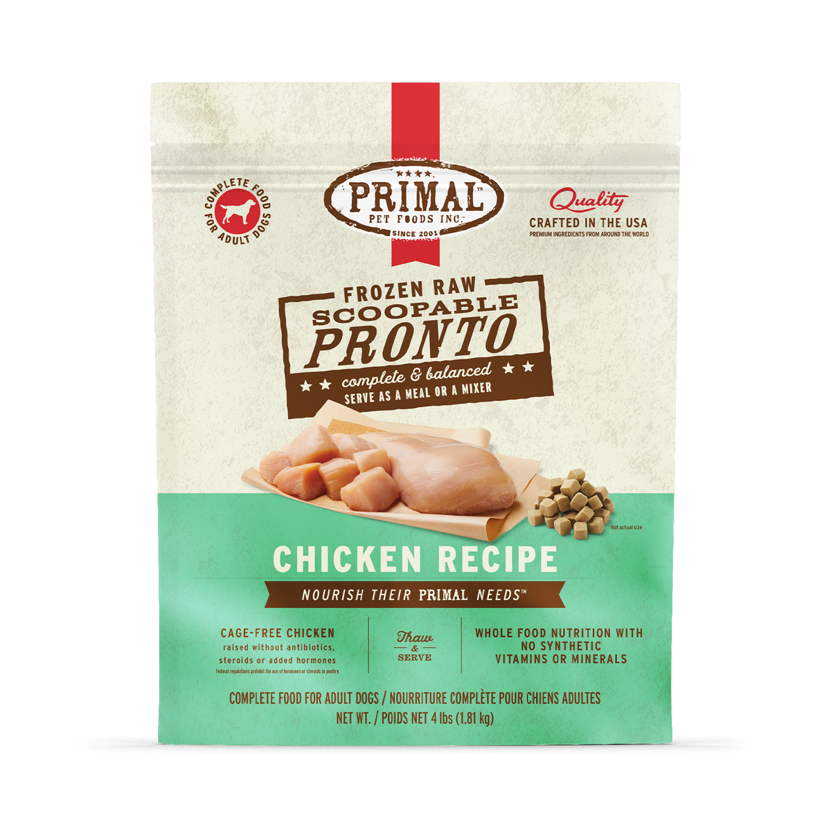 Primal Frozen Pronto Chicken Raw Dog Food