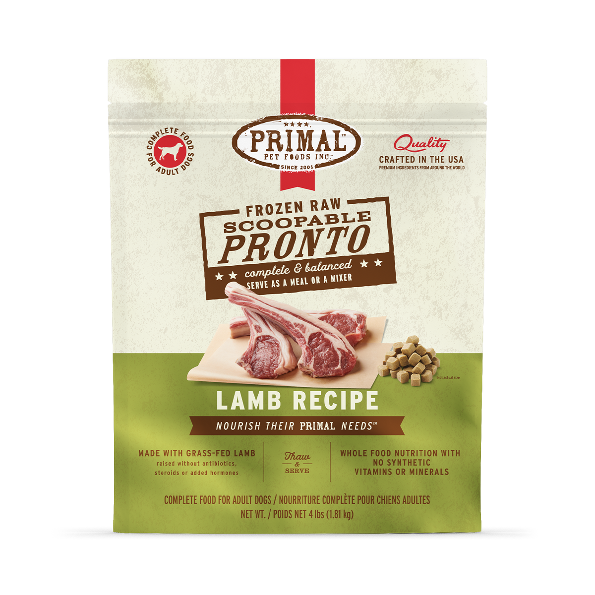 Primal Frozen Pronto Lamb Raw Dog Food
